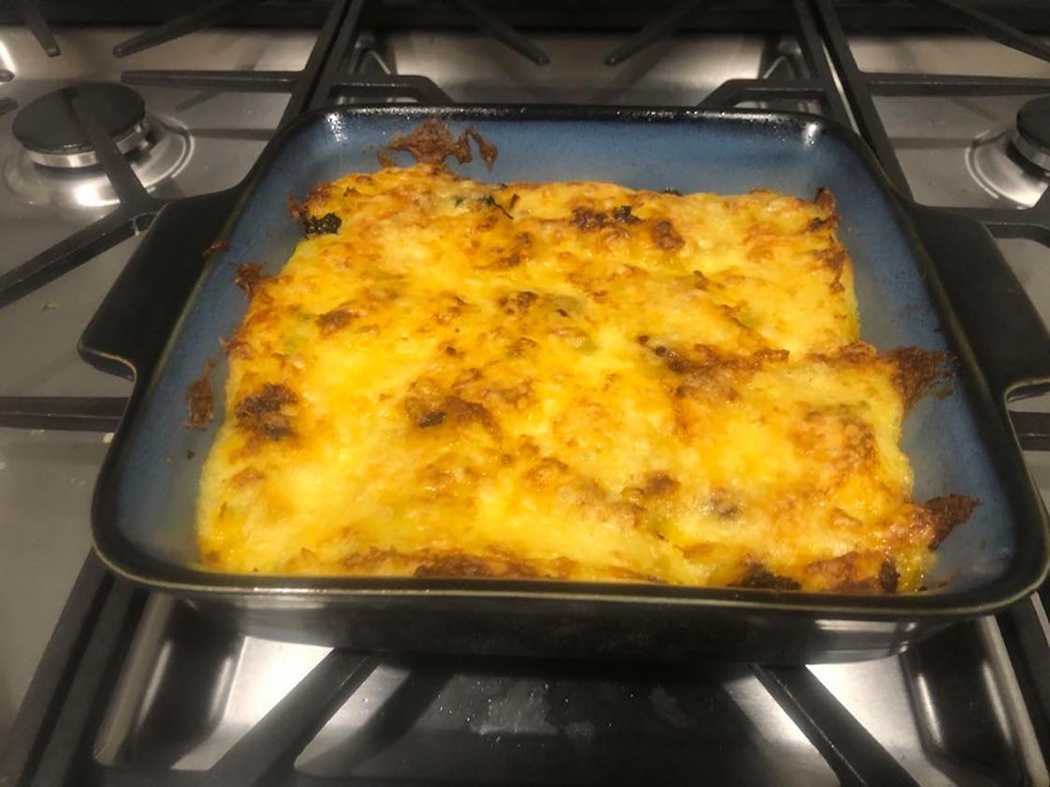 Hello Fresh Beef & Spinach Cottage Pie COOKED MEAL IN PAN