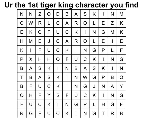 tiger king word search