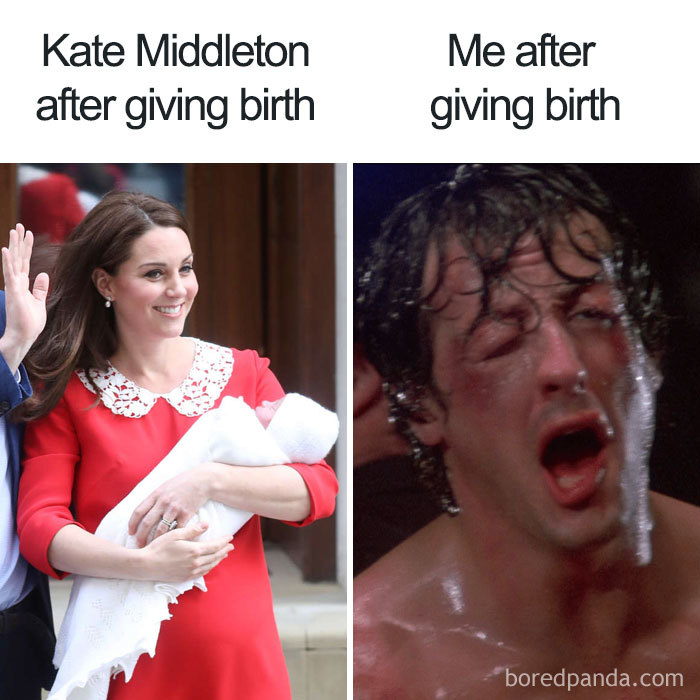 kate middleton giving birth versus me giving perth pregnancy meme