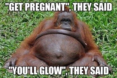 pregnancy gorilla glow meme
