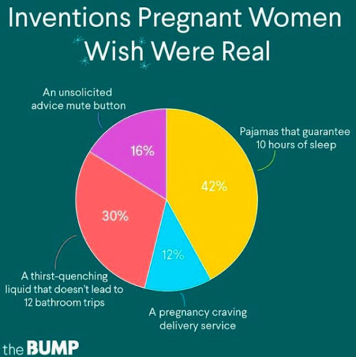 pregnancy inventions pie chart meme