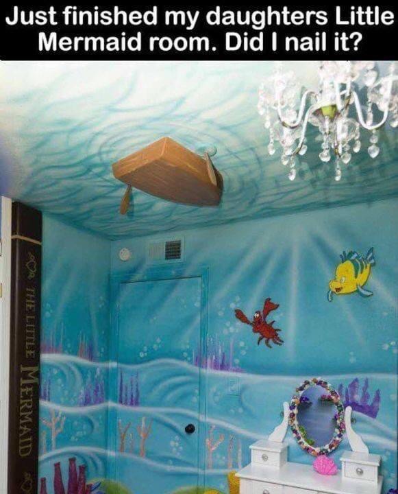 little mermaid ariel room flounder girls room disney meme 