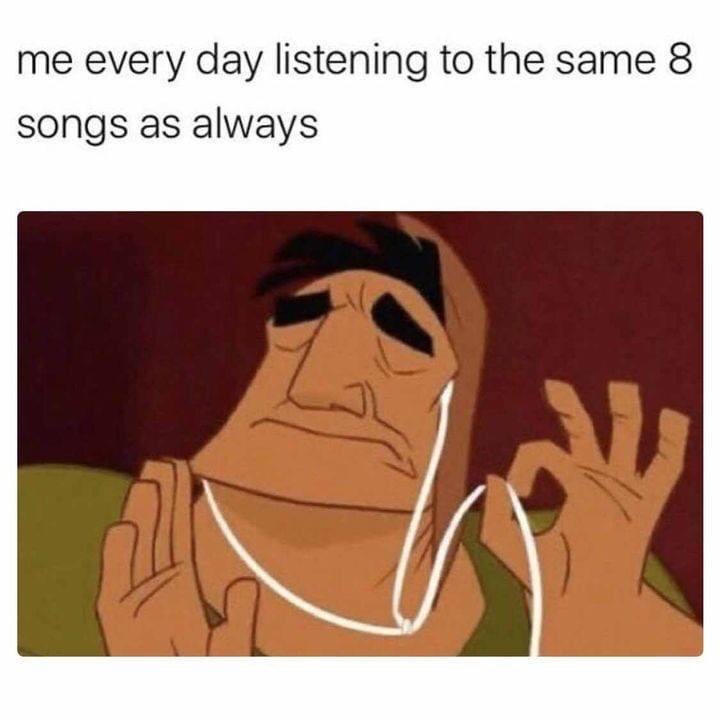 listening to same songs emperors new groove meme 