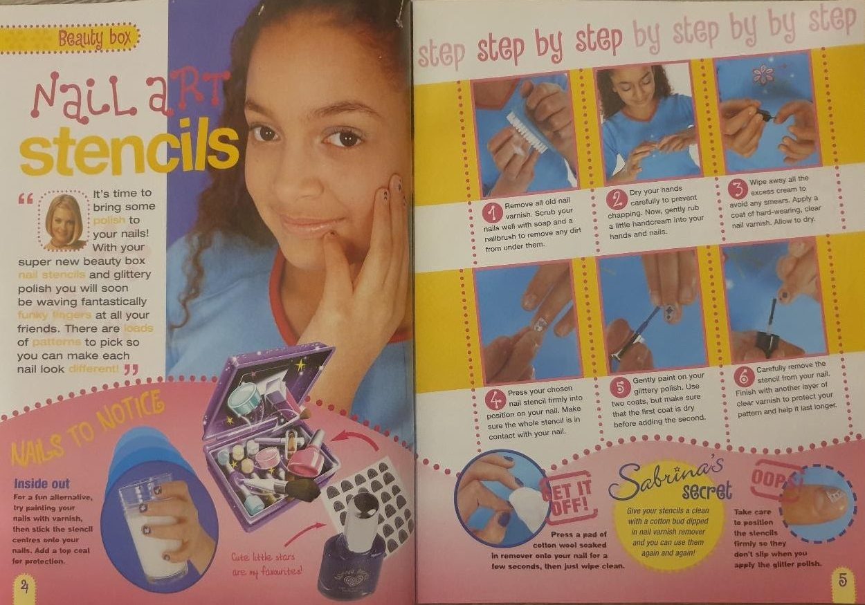 sabrinas secrets magazine nail art stencils 90s