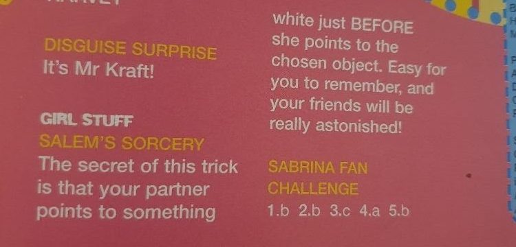 salems sorcery from sabrinas secrets magazine 90s answer