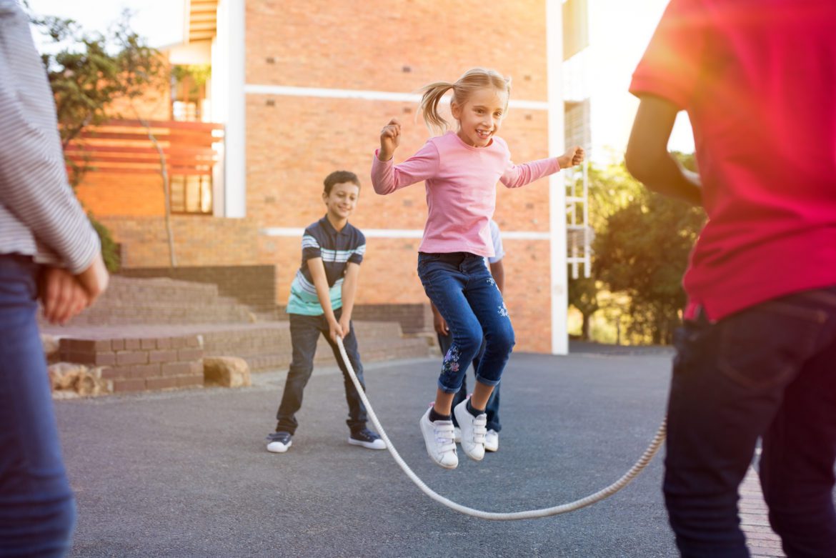Children playing with skipping rope after school extra-curricular activities for kids. kids classes in Melbourne
