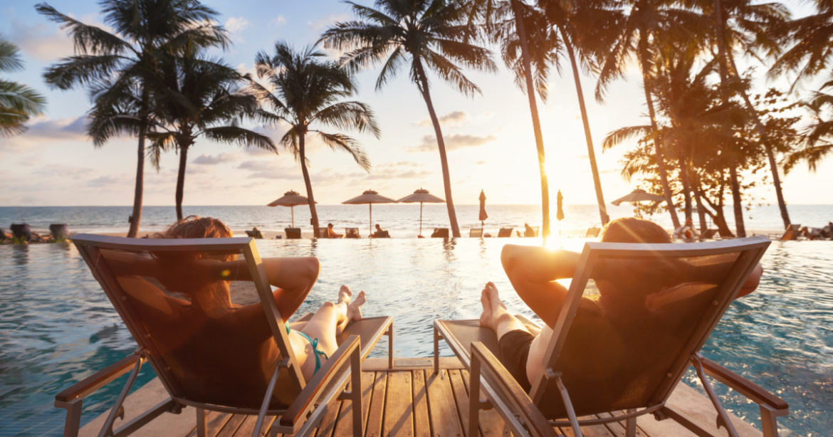 Luxury travel and romantic beach