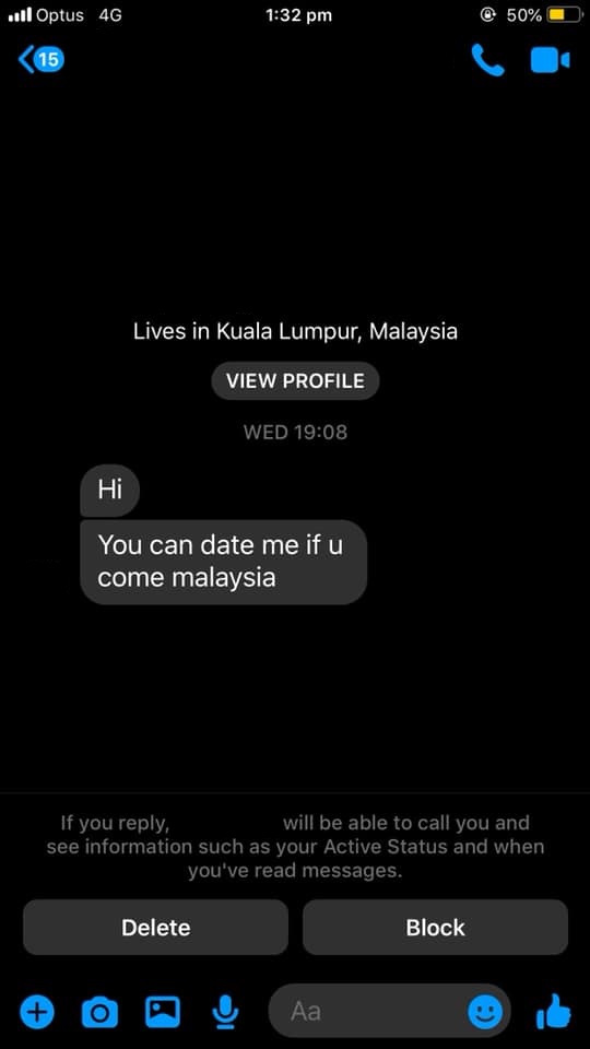 You can date me if you come to Malaysia