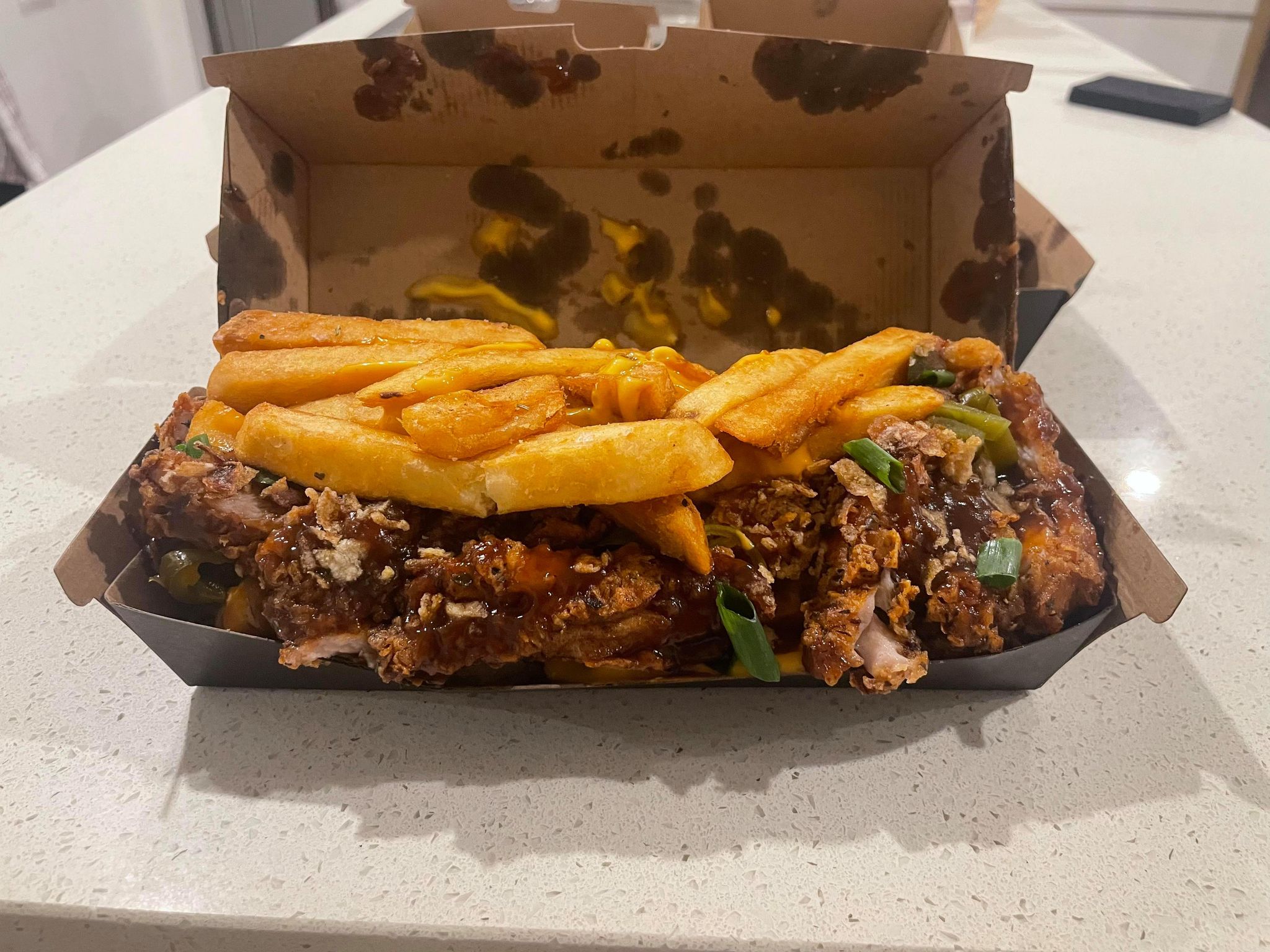 burger road best food delivery in melbourne chooky cheese fries view