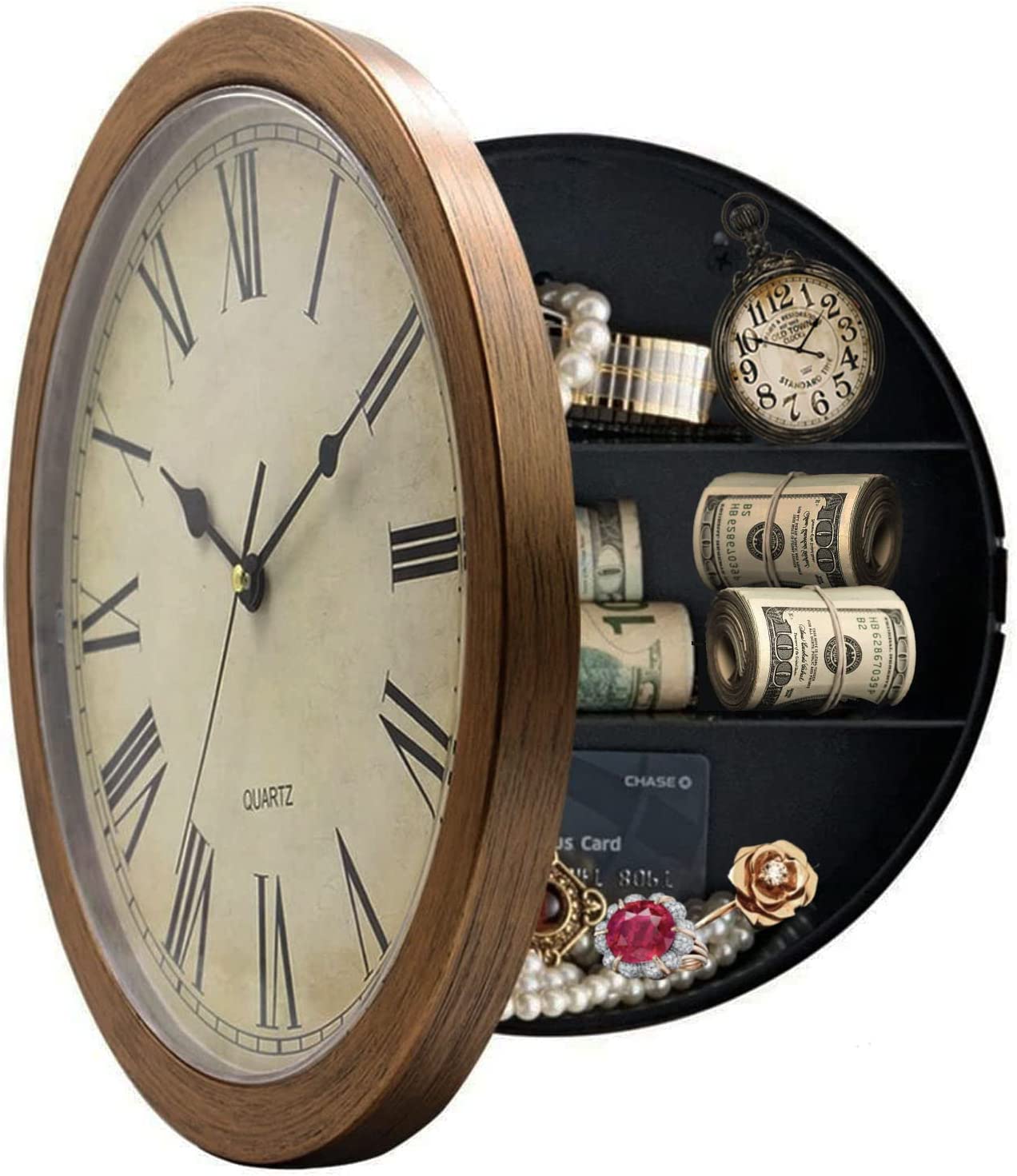 secret compartment clock safe